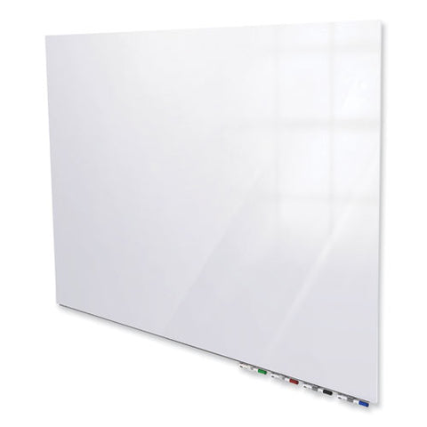 Aria Low Profile Magnetic Glass Whiteboard, 48" X 36", White Surface