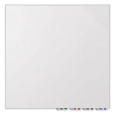 Aria Low Profile Magnetic Glass Whiteboard, 60" X 36", White Surface