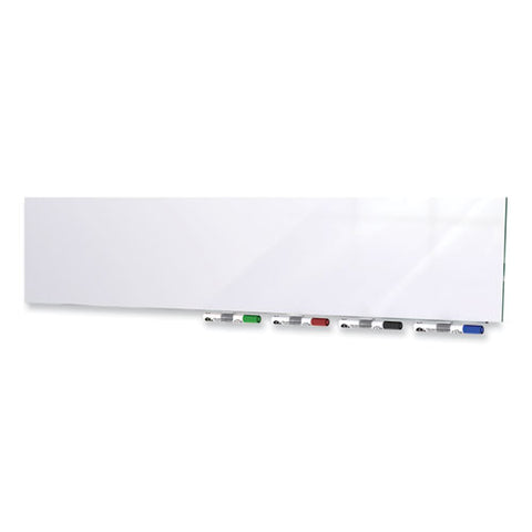 Aria Low Profile Magnetic Glass Whiteboard, 120" X 48", White Surface