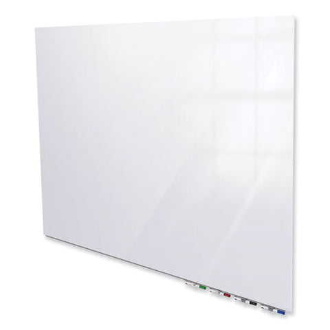 Aria Low Profile Magnetic Glass Whiteboard, 120" X 48", White Surface