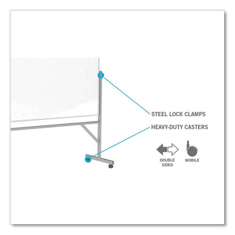 Reversible Magnetic Porcelain Whiteboard With Aluminum Frame, 36" X 48", White Surface, Satin Aluminum Frame