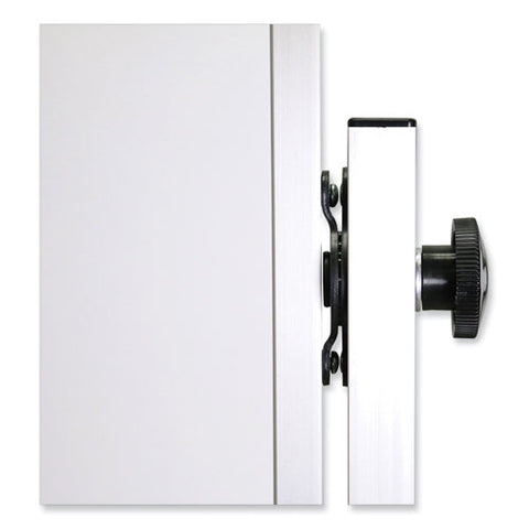 Reversible Magnetic Porcelain Whiteboard With Aluminum Frame, 77.25" X 78.13", White Surface, Satin Aluminum Frame