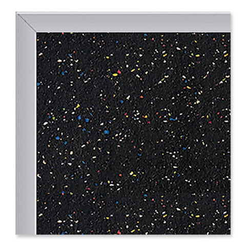 Aluminum-frame Recycled Rubber Bulletin Boards, 144.5" X 48.5", Confetti Surface, Satin Aluminum Frame