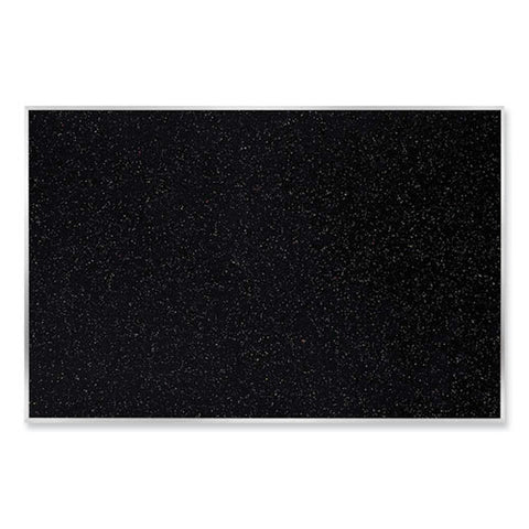 Aluminum-frame Recycled Rubber Bulletin Boards, 144.5" X 48.5", Confetti Surface, Satin Aluminum Frame