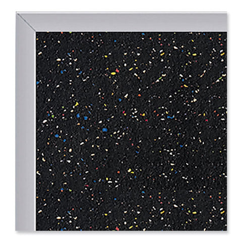 Aluminum-frame Recycled Rubber Bulletin Boards, 72.5" X 48.5", Confetti Surface, Satin Aluminum Frame