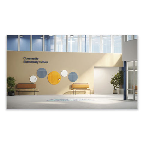 Coda Low Profile Circular Magnetic Glassboard, 36" X 36", White Surface