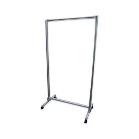 Acrylic Mobile Divider, 38.5" X 23.75" X 74.19", Acrylic; Aluminum, Clear