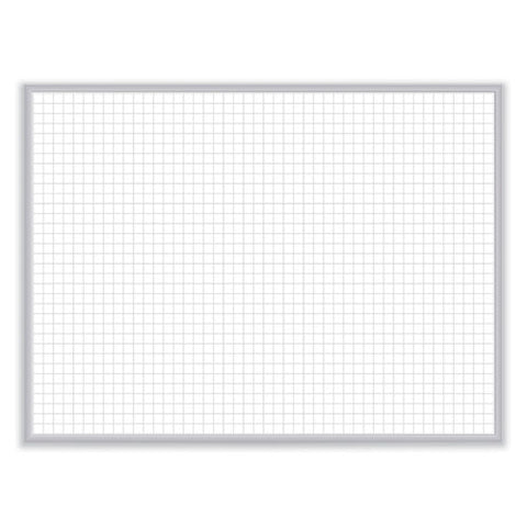 1 X 1 Grid Magnetic Whiteboard, 36" X 24", White/gray Surface, Satin Aluminum Frame