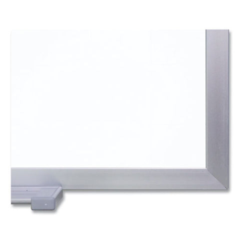 Magnetic Porcelain Whiteboard With Aluminum Frame, 120.5" X 48.5", White Surface, Satin Aluminum Frame