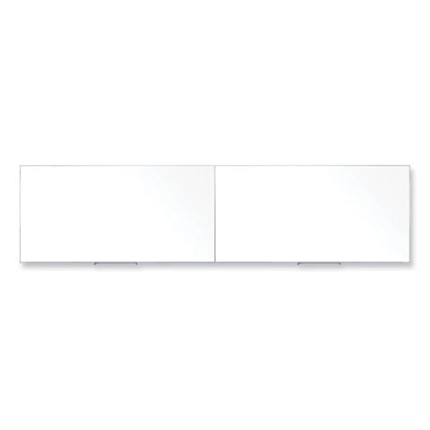 Magnetic Porcelain Whiteboard With Aluminum Frame, 193" X 48.5", White Surface, Satin Aluminum Frame