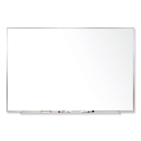 Magnetic Porcelain Whiteboard With Aluminum Frame, 60.5" X 48.5", White Surface, Satin Aluminum Frame