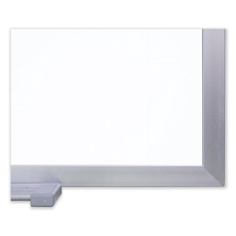 Magnetic Porcelain Whiteboard With Aluminum Frame, 96.5" X 48.5", White Surface, Satin Aluminum Frame