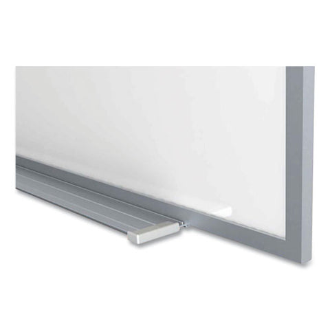 Magnetic Porcelain Whiteboard With Aluminum Frame And Maprail, 120.59" X 60.47", White Surface, Satin Aluminum Frame