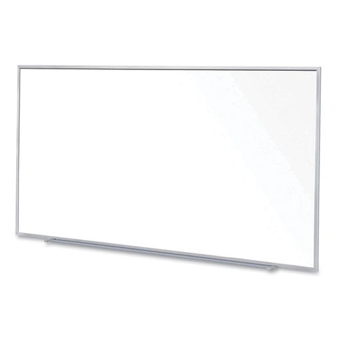 Magnetic Porcelain Whiteboard With Aluminum Frame, 120.59" X 60.47", White Surface, Satin Aluminum Frame