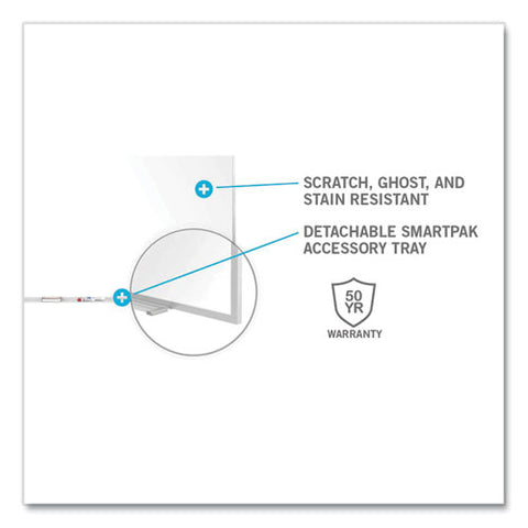Magnetic Porcelain Whiteboard With Aluminum Frame And Maprail, 144.59" X 60.47", White Surface, Satin Aluminum Frame