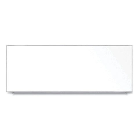 Magnetic Porcelain Whiteboard With Aluminum Frame, 144.59" X 60.47", White Surface, Satin Aluminum Frame