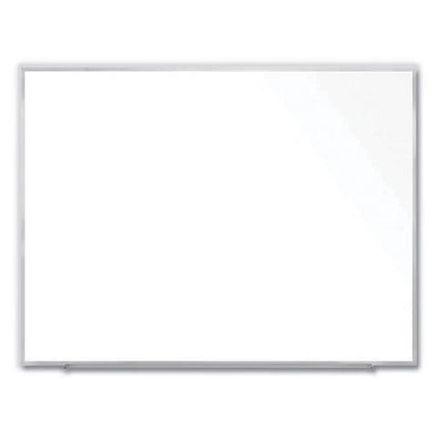 Magnetic Porcelain Whiteboard With Aluminum Frame, 72.5" X 60.47", White Surface, Satin Aluminum Frame