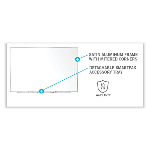 Non-magnetic Whiteboard With Aluminum Frame, 72.63" X 48.47", White Surface, Satin Aluminum Frame