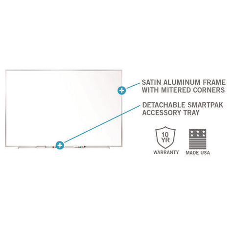 Non-magnetic Whiteboard With Aluminum Frame, 87.91" X 48.5", White Surface, Satin Aluminum Frame