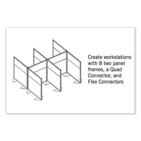 Floor Partition With Aluminum Frame And 2 Split Panel Infill, 48.06 X 2.04 X 71.86, White/carmel