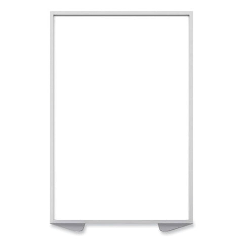 Floor Partition With Aluminum Frame, 48.06 X 2.04 X 71.86, White