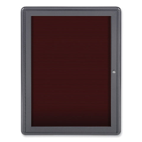 Enclosed Letterboard, 24.13" X 33.75", Burgundy Surface, Powder-coated Gray Aluminum Frame