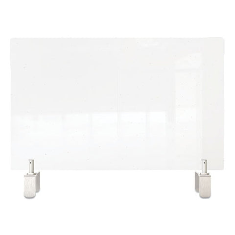 Clear Partition Extender With Attached Clamp, 29 X 3.88 X 18, Thermoplastic Sheeting