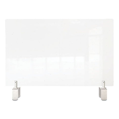 Clear Partition Extender With Attached Clamp, 42 X 3.88 X 30, Thermoplastic Sheeting