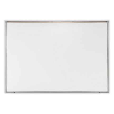 Proma Magnetic Porcelain Projection Whiteboard With Aluminum Frame, 48.5" X 36.5", White Surface, Satin Aluminum Frame