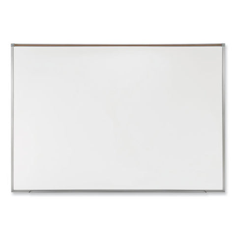 Proma Magnetic Porcelain Projection Whiteboard With Aluminum Frame, 72.5" X 48.5", White Surface, Satin Aluminum Frame