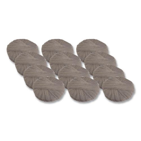 Radial Steel Wool Pads, Grade 00 (very Fine): Cleaning And Polishing, 20" Diameter, Gray, 12/carton