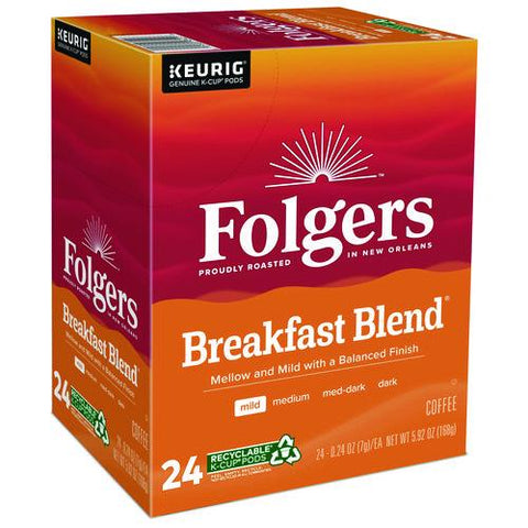 Breakfast Blend Coffee K-cups, 24/box