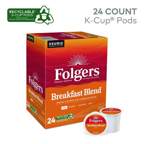 Breakfast Blend Coffee K-cups, 24/box