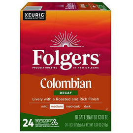 100% Colombian Decaf Coffee K-cups, 24/box