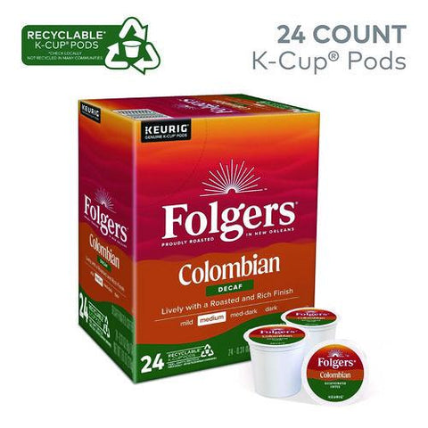 100% Colombian Decaf Coffee K-cups, 24/box