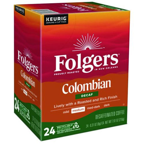 100% Colombian Decaf Coffee K-cups, 24/box