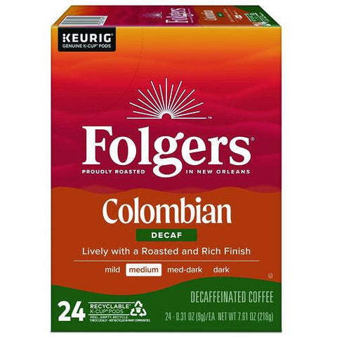 100% Colombian Decaf Coffee K-cups, 24/box