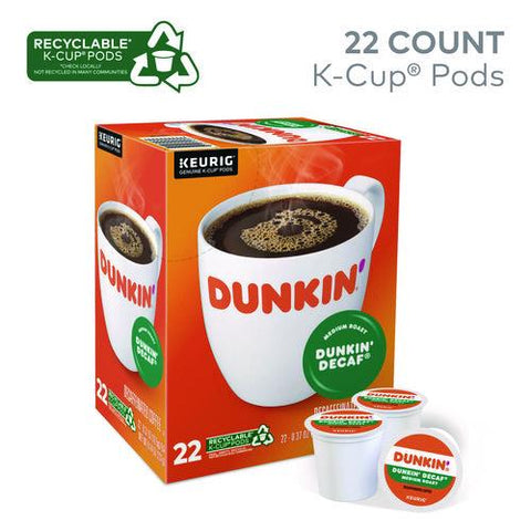 K-cup Pods, Dunkin' Decaf, 22/box