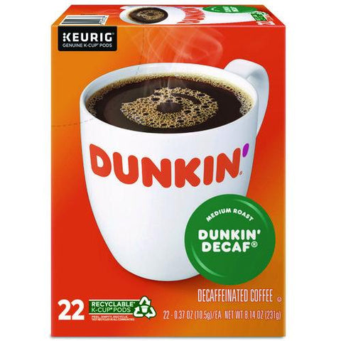 K-cup Pods, Dunkin' Decaf, 22/box