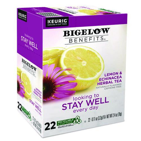 Benefits Lemon And Echinacea Herbal K-cup, 0.11 Oz, 22/box