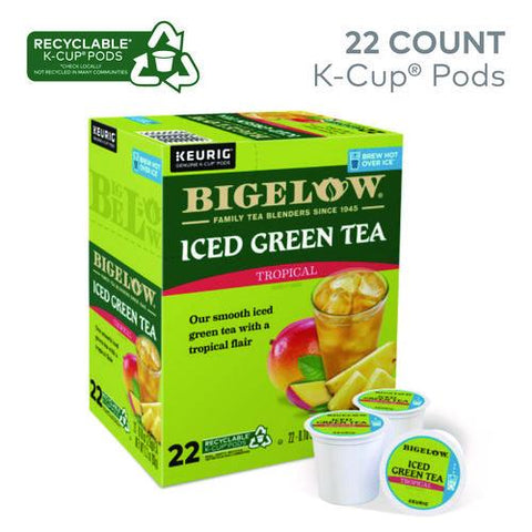 Tropical Iced Green Tea, K-cup, 0.10 Oz, 22/box