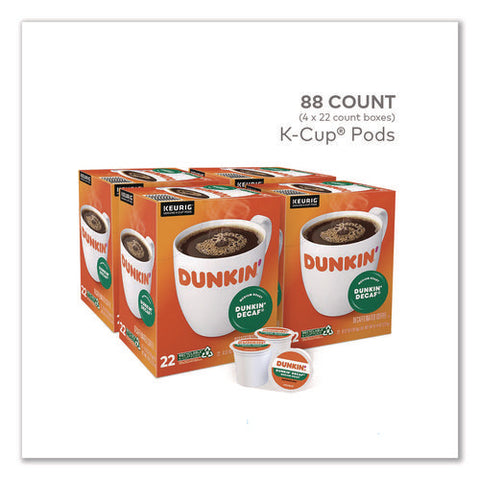 K-cups, Dunkin' Decaf, 0.37 Oz, 22/box, 4 Boxes/carton