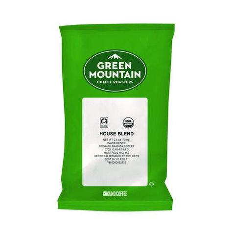 Fair Trade Organic House Blend Coffee, Fractional Packs, 2.5 Oz, 50/carton