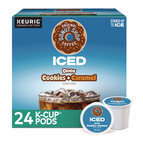 Iced Duos Cookies + Caramel Iced Coffee K-cup Pods, 24/box