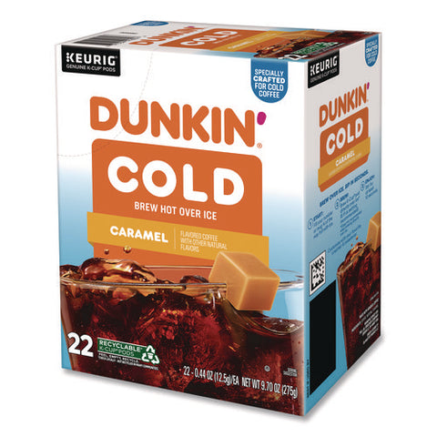 Cold Iced Coffee K-cups, Caramel, 0.44 Oz, 22/box