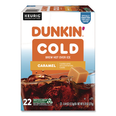 Cold Iced Coffee K-cups, Caramel, 0.44 Oz, 22/box