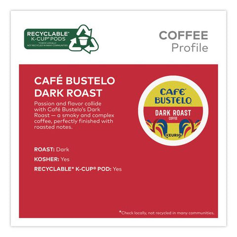 Cafe Bustelo Dark Roast Coffee K-cup, 22/box
