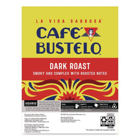 Cafe Bustelo Dark Roast Coffee K-cup, 22/box