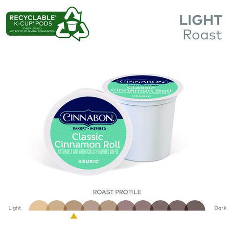 Cinnabon Classic Cinnamon Roll Coffee K-cups, 24/box