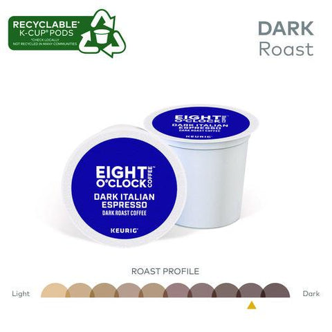 Dark Italian Espresso Coffee K-cups, 24/box